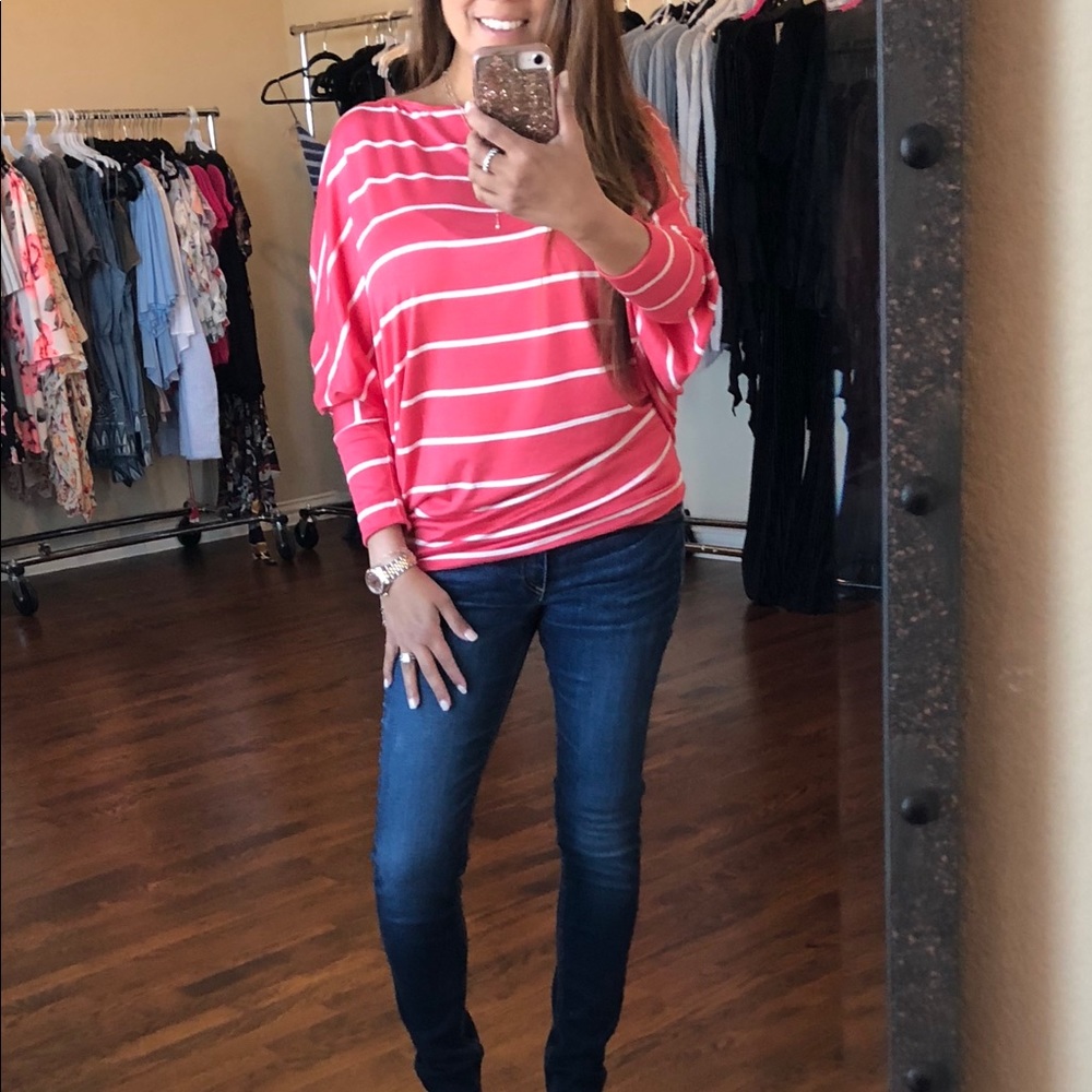 Coral long sleeve top